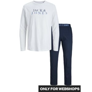 JACK & JONES Dlhé pyžamo 'ALEX'  námornícka modrá / pastelovo modrá / biela