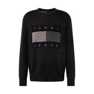 Tommy Jeans Sveter  antracitová / tmavosivá / čierna / biela