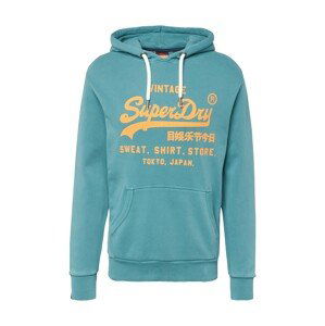 Superdry Mikina 'Vintage'  modrozelená / svetlooranžová