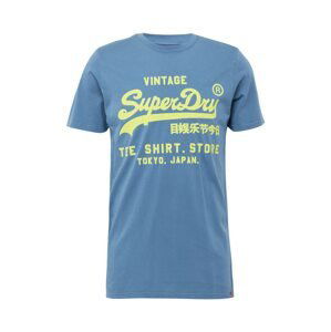 Superdry Tričko  modrá / limetková