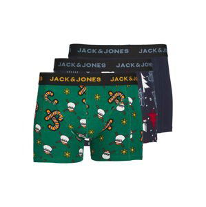 JACK & JONES Boxerky 'SWEET SANTA'  námornícka modrá / tmavozelená / oranžová / biela