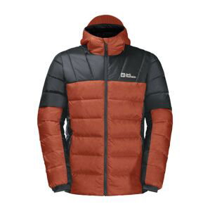 JACK WOLFSKIN Outdoorová bunda 'NEBELHORN'  hrdzavo červená / čierna / biela