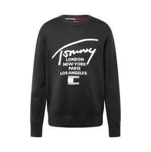 Tommy Jeans Sveter  sivá / čierna / biela