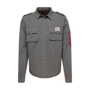 ALPHA INDUSTRIES Prechodná bunda 'Urban Military'  tmavosivá / jasne červená / čierna / šedobiela