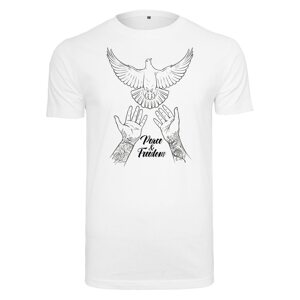 Mister Tee Tričko 'Peace & Freedom'  čierna / biela