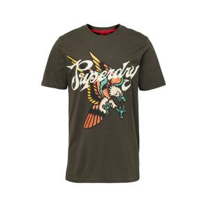 Superdry Tričko  žltá / tmavosivá / nefritová / biela