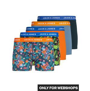 JACK & JONES Boxerky 'ORLANDO'  tmavomodrá / svetlozelená / svetlooranžová / čierna