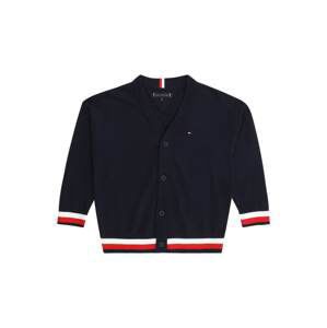 TOMMY HILFIGER Kardigán 'ESSENTIAL'  námornícka modrá / červená / biela