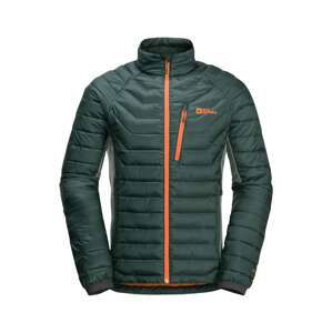 JACK WOLFSKIN Outdoorová bunda 'ROUTEBURN PRO INS'  dymovo šedá / tmavozelená / neónovo oranžová