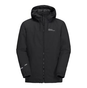 JACK WOLFSKIN Outdoorová bunda 'SNOWCURL'  striebornosivá / čierna