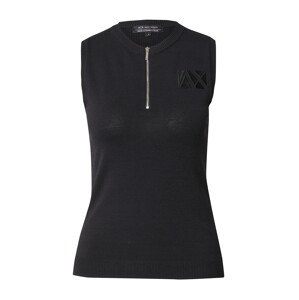 ARMANI EXCHANGE Vyšívaný top  čierna