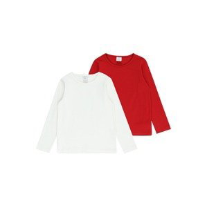 Lindex Tričko  tmavočervená / biela