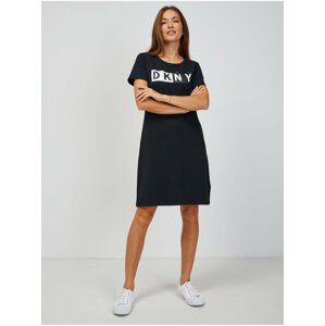 Černé šaty DKNY 2Tone Logo