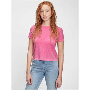 Ružové dámske tričko graphic shrunken t-shirt