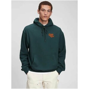 Zelená pánska mikina GAP Logo New York original pocket hoodie