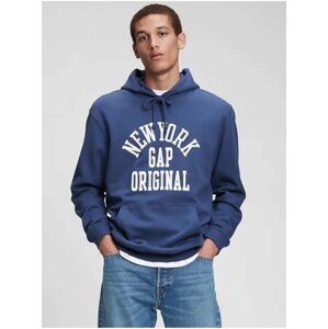 Modrá pánska mikina GAP Logo New York original hoodie