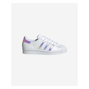 Biele dievčenské kožené tenisky adidas Originals Superstar