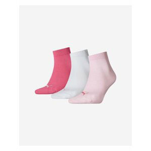 Sada troch párov dámskych členkových ponožiek v ružovej farbe Puma