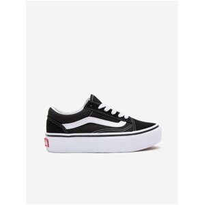 Bielo-čierne chlapčenské semišové topánky VANS Old Skool Platfor