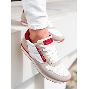 Bielo-béžové pánske sneakers topánky Ombre Clothing T310