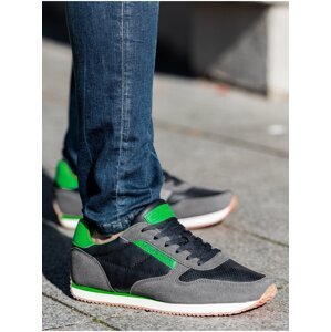 Zeleno-šedé pánske sneakers topánky Ombre Clothing T310