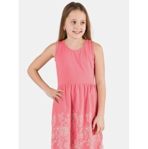 Ružové dievčenské kvetované šaty SAM 73