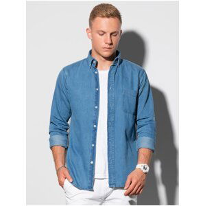 Modrá pánska košeľa Ombre Clothing K568