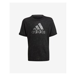 Čierne dievčenskú športové tričko adidas Performance Future Icons