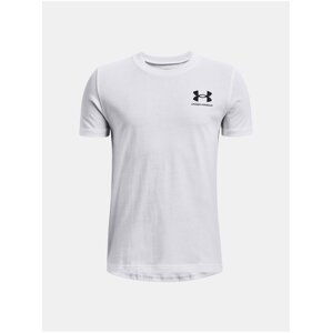 Biele tričko Under Armour UA B SPORTSTYLE LEFT CHEST SS