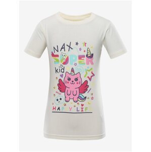 Krémové dievčenské tričko NAX Goreto