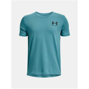 Modré tričko Under Armour UA B SPORTSTYLE LEFT CHEST SS