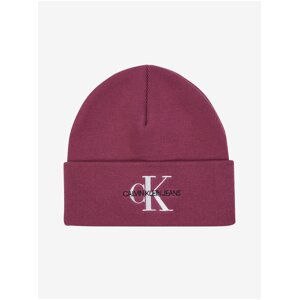 Fialová pánska čiapka Calvin Klein Jeans Monologo Embro Beanie