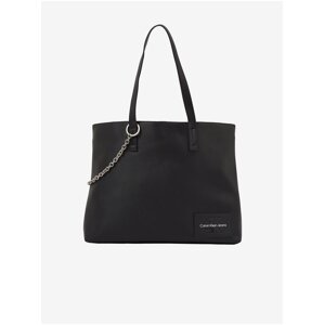 Čierna dámska kabelka Calvin Klein Sculpted Slim Square Tote Chain