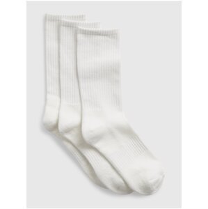 Sada troch párov unisex ponožiek v bielej farbe GAP
