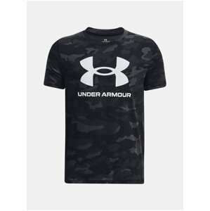 Čierne vzorované tričko Under Armour UA SPORSTYLE LOGO AOP SS