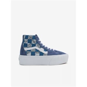 Modré dámske členkové tenisky so semišovými detailmi VANS SK8-Hi