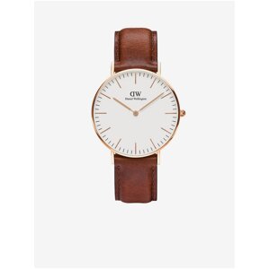 Hnedé unisex kožené hodinky Daniel Wellington Classic St Mawes