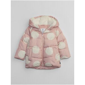Ružová dievčenská zimná prešívaná bunda s bodkami GAP