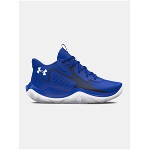 Modré chlapčenské kožené športové tenisky Under Armour UA GS JET '23 Unisex