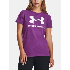 Fialové športové tričko Under Armour UA W SPORTSTYLE LOGO SS