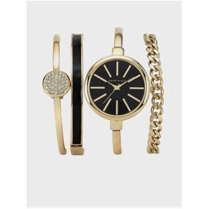 Súprava dámskych hodiniek a náramkov v zlatej farbe Anne Klein