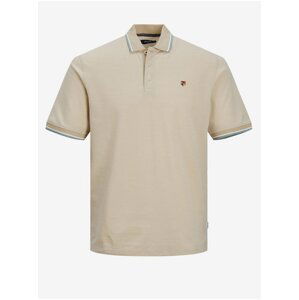 Béžové pánske polo tričko Jack & Jones Bluwin