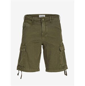 Khaki pánske cargo kraťasy Jack & Jones Cole