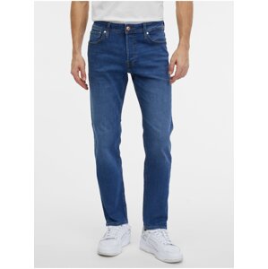 Modré pánske slim fit rifle Jack & Jones Mike