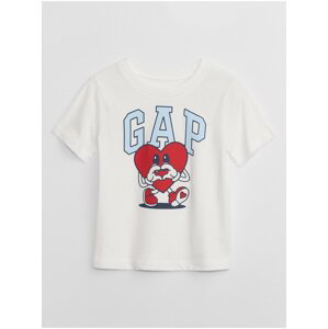 Biele detské tričko s potlačou GAP