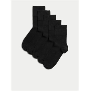 Súprava piatich párov dámskych ponožiek v čiernej farbe Marks & Spencer