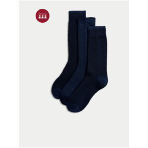 Sada troch párov pánskych termo ponožiek v tmavomodrej farbe Heatgen™, Marks & Spencer