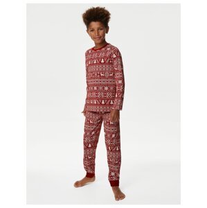 Červené detské pyžamo s vianočným motívom Marks & Spencer