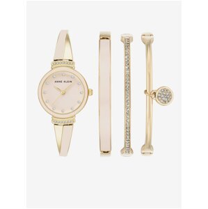 Súprava hodiniek a náramkov v zlatej farbe Anne Klein