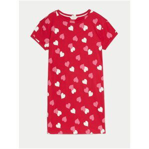 Červená dámska vzorovaná nočná košeľa Marks & Spencer